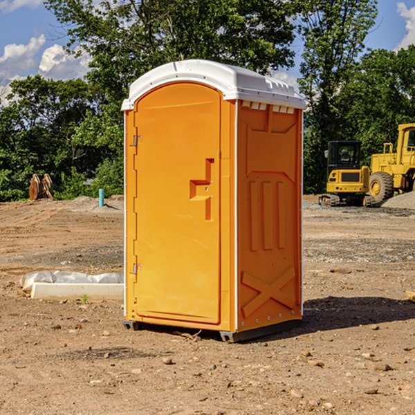 how often are the portable restrooms cleaned and serviced during a rental period in Burson